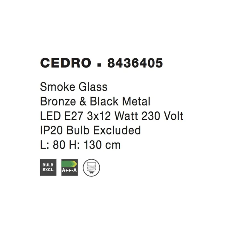 Pendul CEDRO Nova Luce Modern, E27, 8436405, Grecia