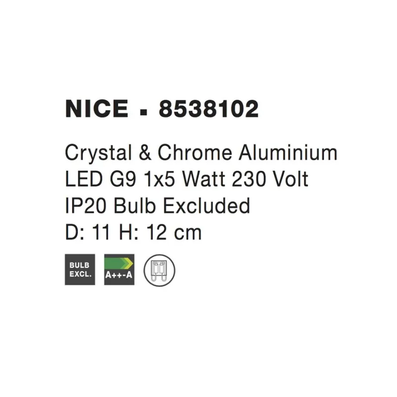 Aplica NICE Nova Luce Elegant, G9, 8538102, Grecia