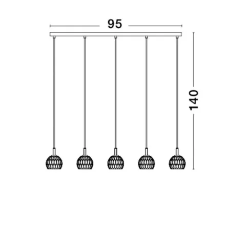 Suspensie LARA Nova Luce Elegant, G9, 8540404, Grecia