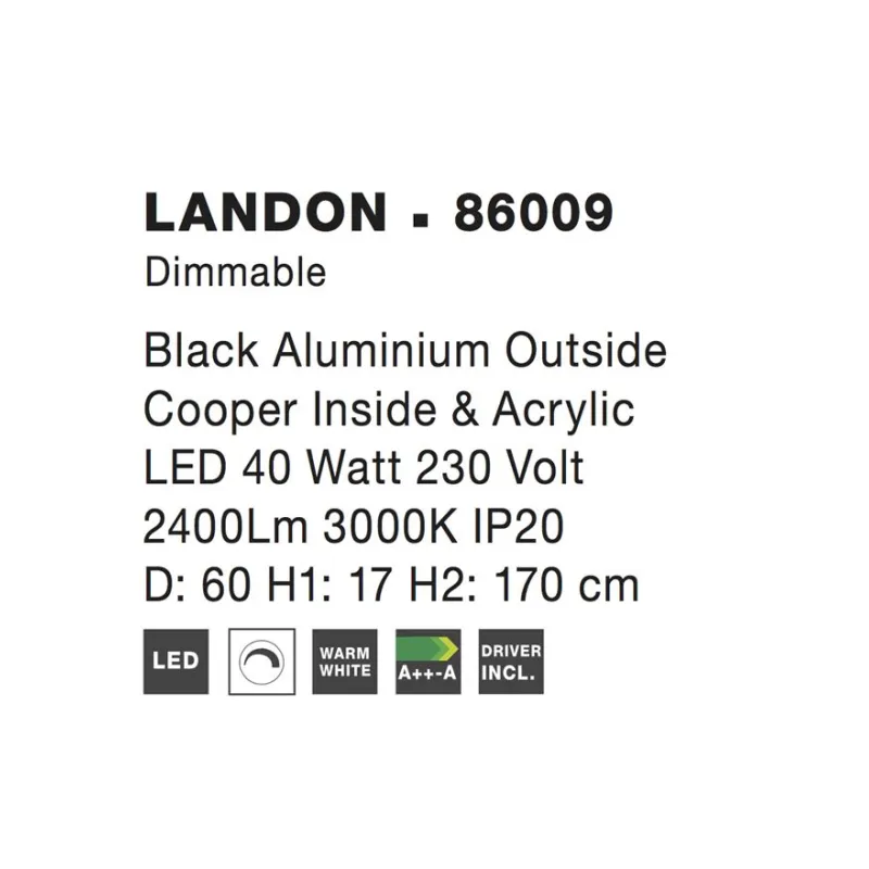 Suspensie LANDON Nova Luce Modern, Led, 86009, Grecia