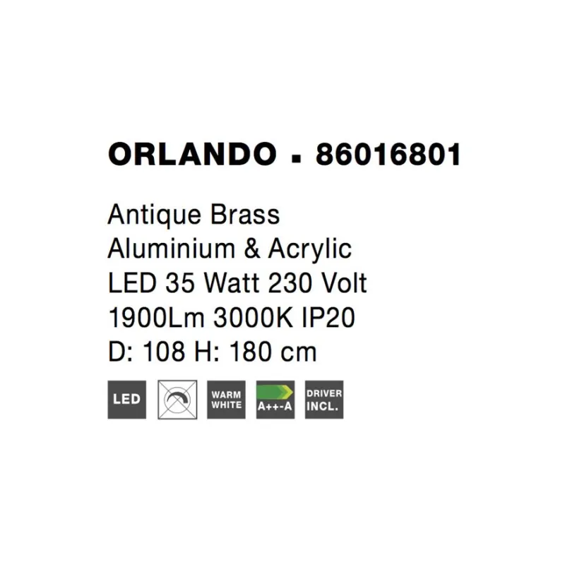 Suspensie ORLANDO Nova Luce Modern, 86016801, Grecia