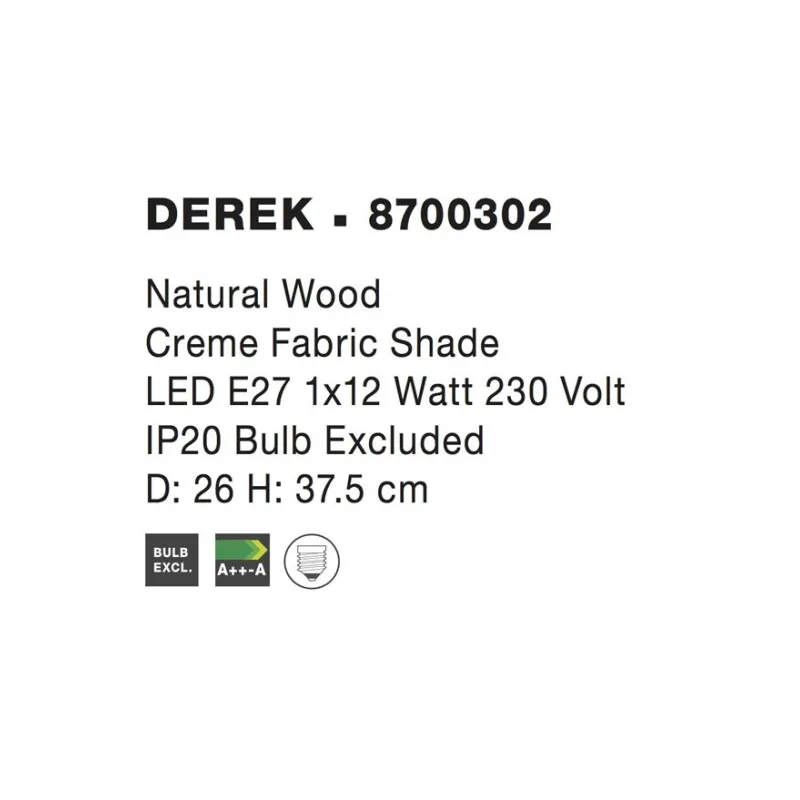 Veioza DEREK Nova Luce Modern, E27, 8700302, Grecia