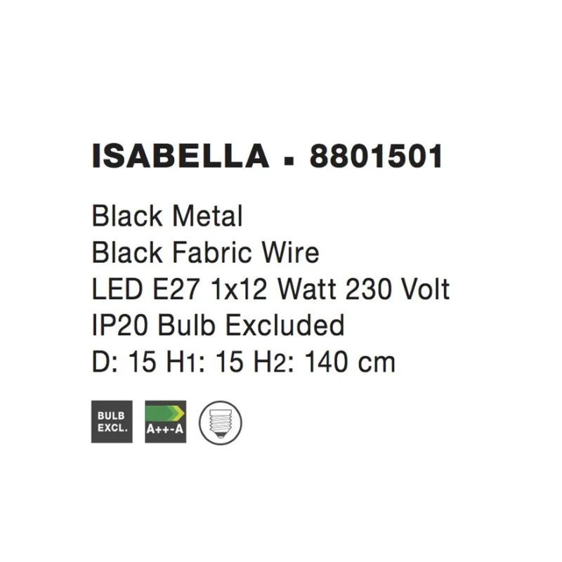 Pendul ISABELLA Nova Luce Modern, E27, 8801501, Grecia