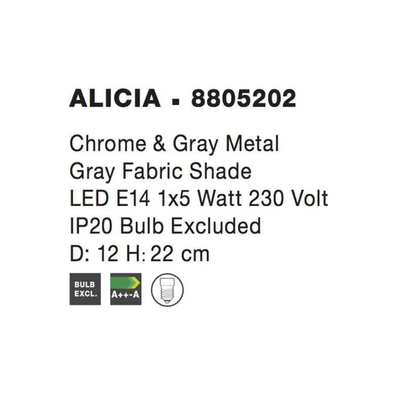 Veioza ALICIA Nova Luce Modern, E14, 8805202, Grecia
