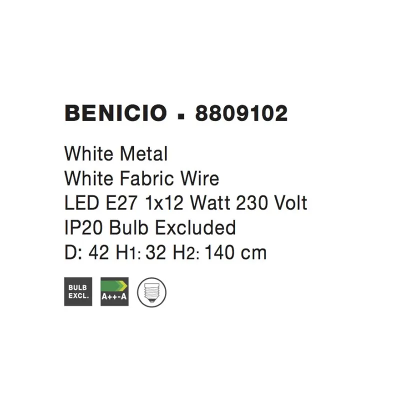 Pendul BENICIO Nova Luce Modern, E27, 8809102, Grecia
