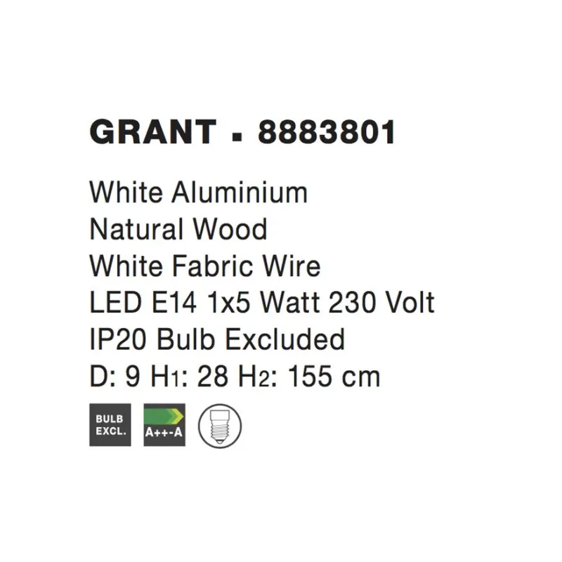 Pendul GRANT Nova Luce Modern, E14, 8883801, Grecia
