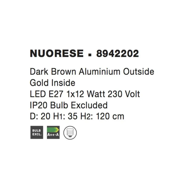 Pendul NUORESE Nova Luce Modern, E27, 8942202, Grecia