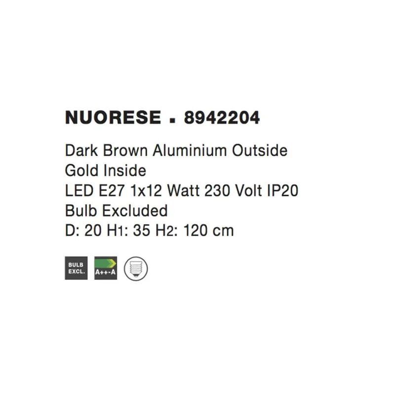 Pendul NUORESE Nova Luce Modern, E27, 8942204, Grecia