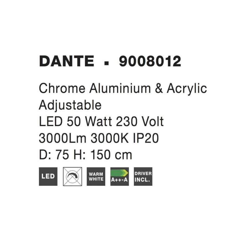 Suspensie DANTE Nova Luce Modern, Led, 9008012, Grecia