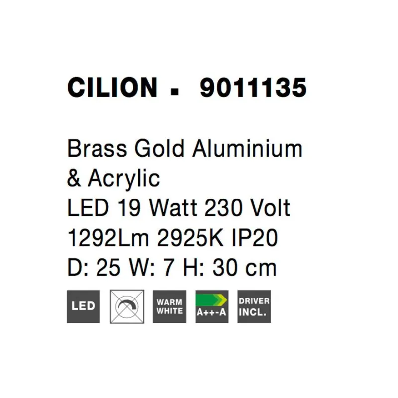 Aplica CILION Nova Luce Modern, Led, 9011135, Grecia