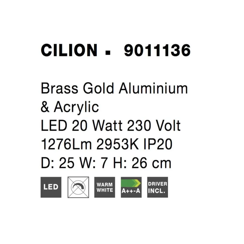 Veioza CILION Nova Luce Modern, Led, 9011136, Grecia