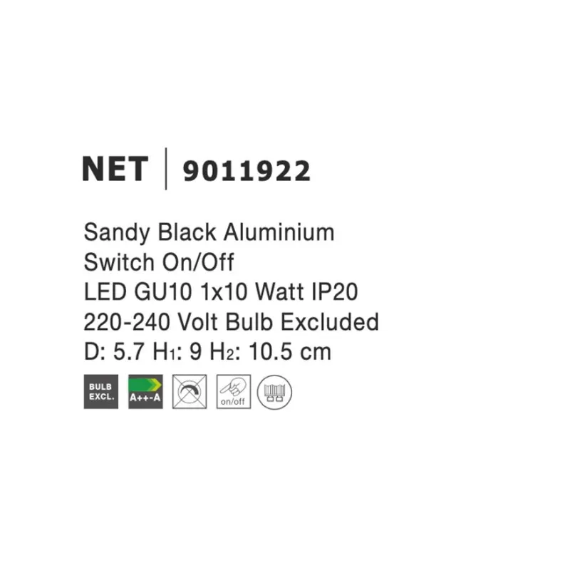 Aplica Tehnica NET Nova Luce Modern, GU10, 9011922, Grecia