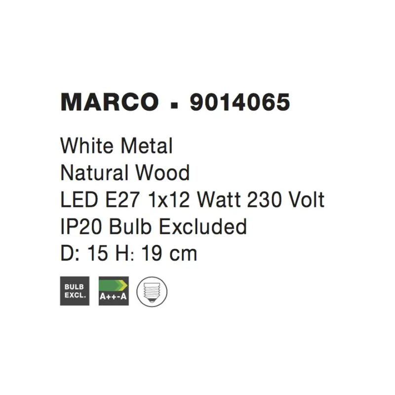 Veioza MARCO Nova Luce Modern, E27, 9014065, Grecia