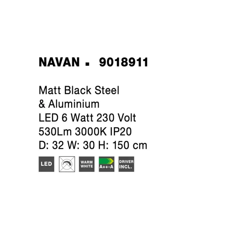 Lampadar NAVAN Nova Luce Modern, Led, 9018911, Grecia