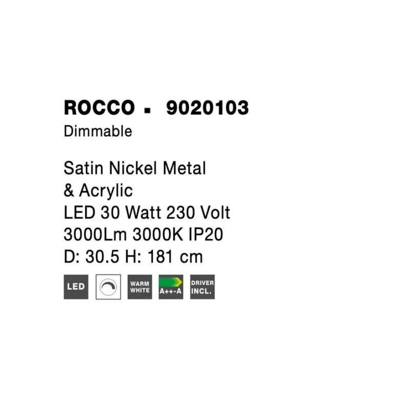 Lampadar Tehnic ROCCO Nova Luce Modern, Led, 9020103, Grecia