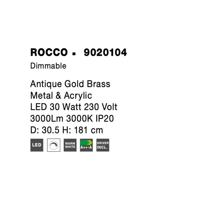 Lampadar Tehnic ROCCO Nova Luce Modern, Led, 9020104, Grecia