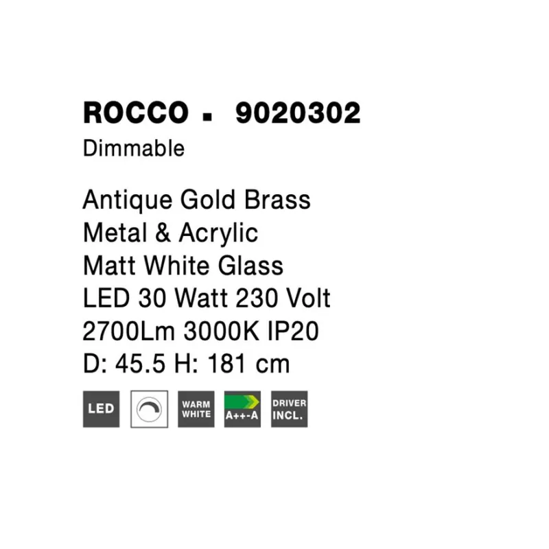 Lampadar Tehnic ROCCO Nova Luce Modern, Led, 9020302, Grecia
