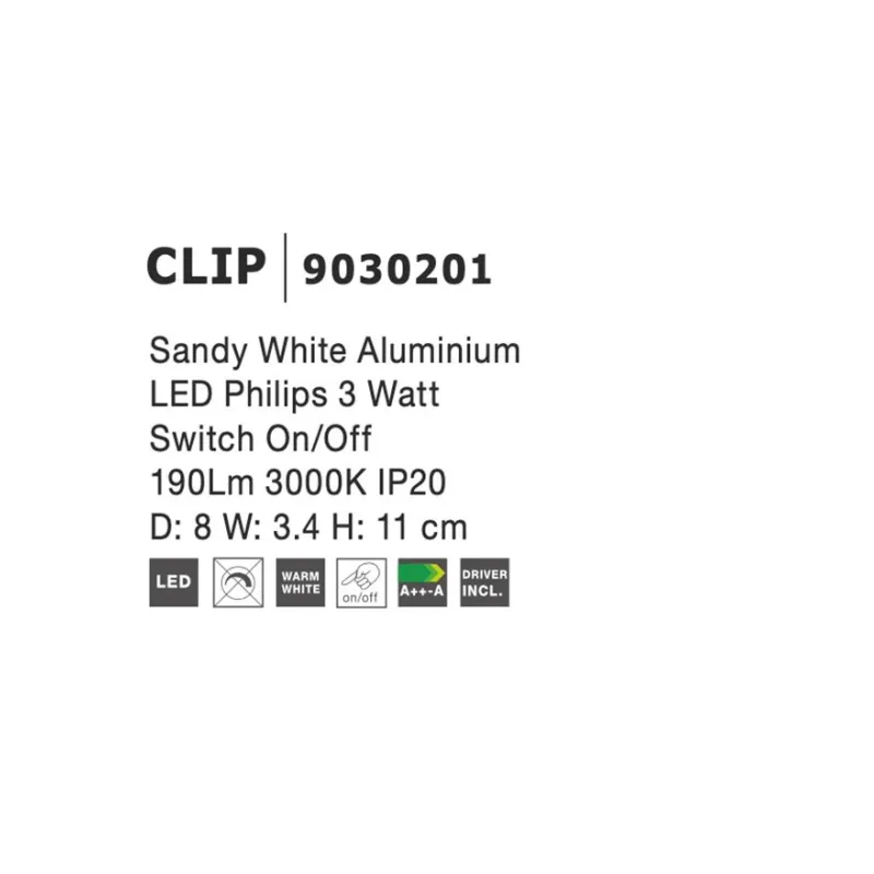 Aplica Tehnica CLIP Nova Luce Modern, Led, 9030201, Grecia