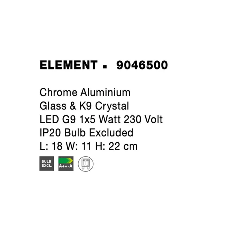 Aplica ELEMENT Nova Luce Modern, G9, 9046500, Grecia