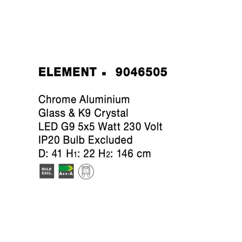 Suspensie ELEMENT Nova Luce Modern, G9, 9046505, Grecia