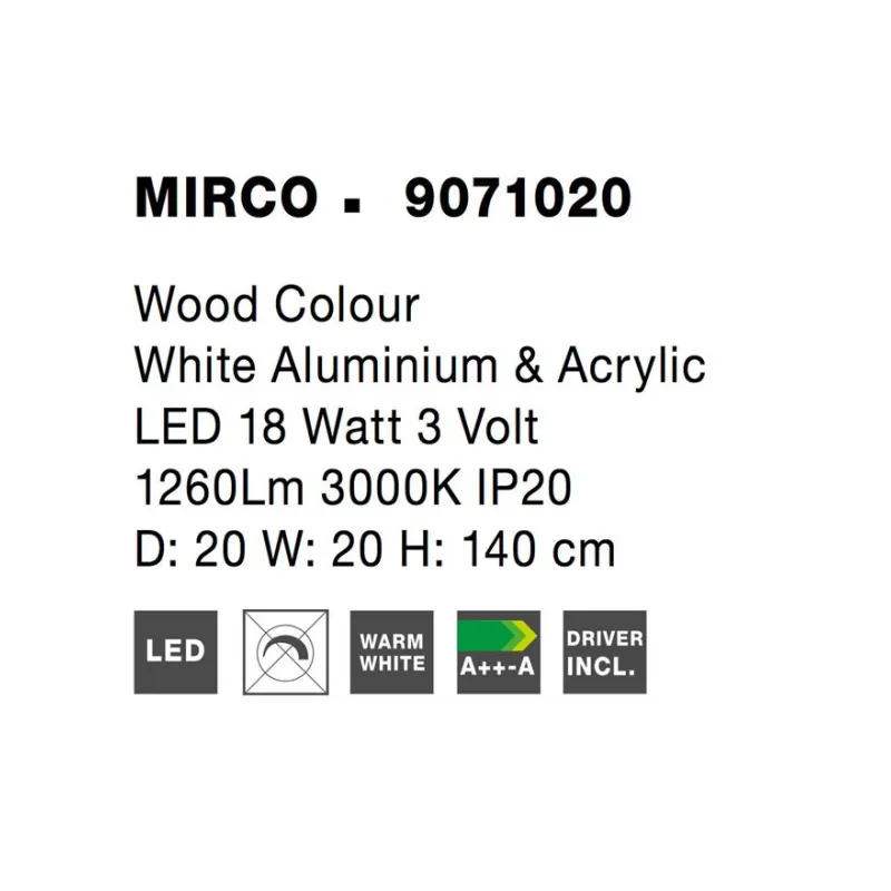 Lampadar MIRCO Nova Luce Modern, Led, 9071020, Grecia