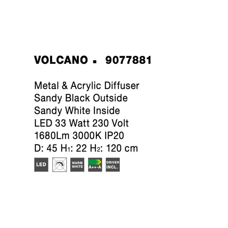 Suspensie VOLCANO Nova Luce Modern, Led, 9077881, Grecia