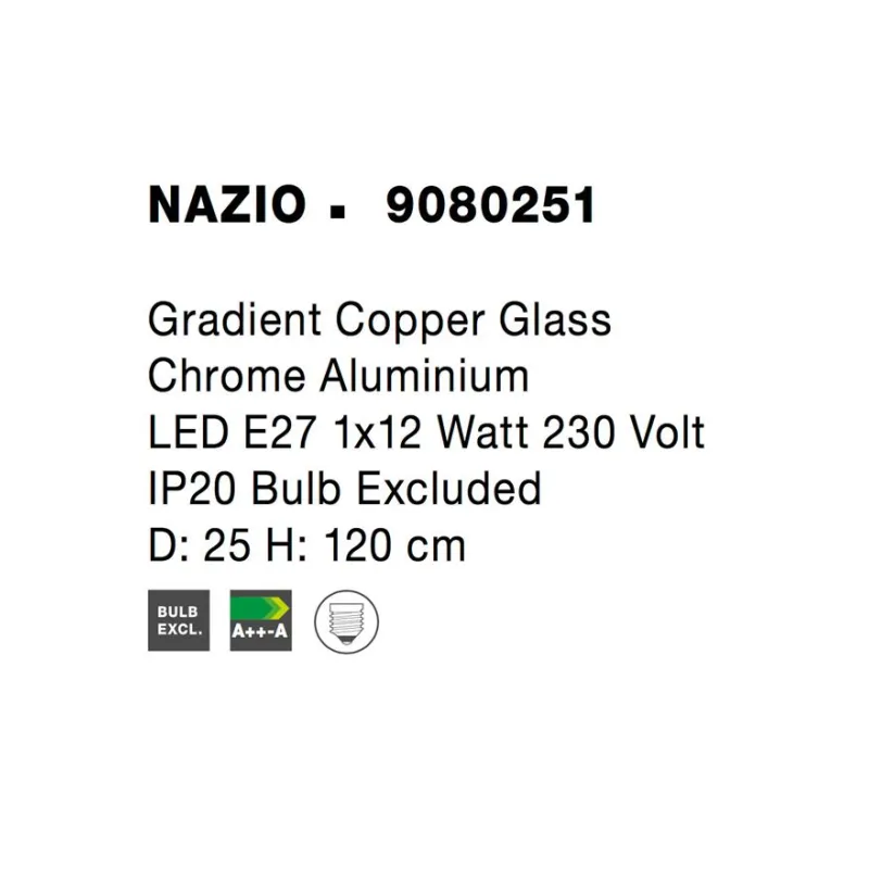 Pendul NAZIO Nova Luce Modern, E27, 9080251, Grecia