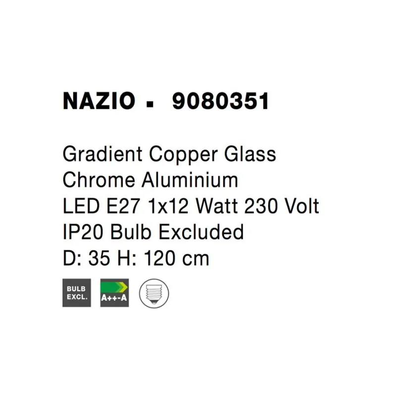 Pendul NAZIO Nova Luce Modern, E27, 9080351, Grecia