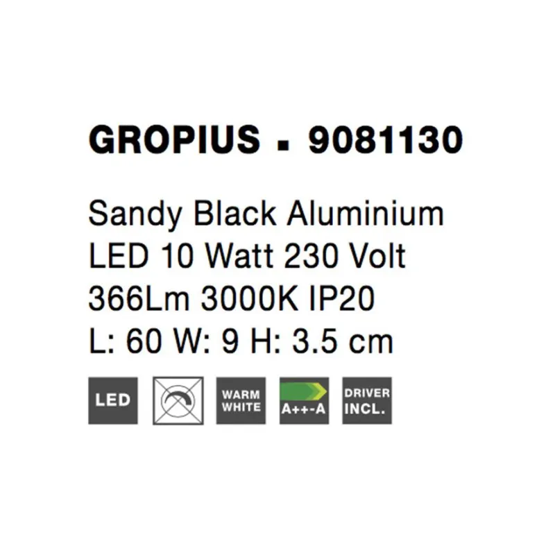 Aplica GROPIUS Nova Luce Modern, Led, 9081130, Grecia