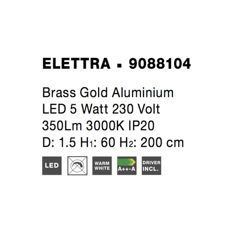 Pendul ELETTRA Nova Luce Modern, Led, 9088104, Grecia