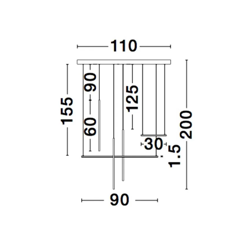 Suspensie ELETTRA Nova Luce Modern, Led, 9088105, Grecia