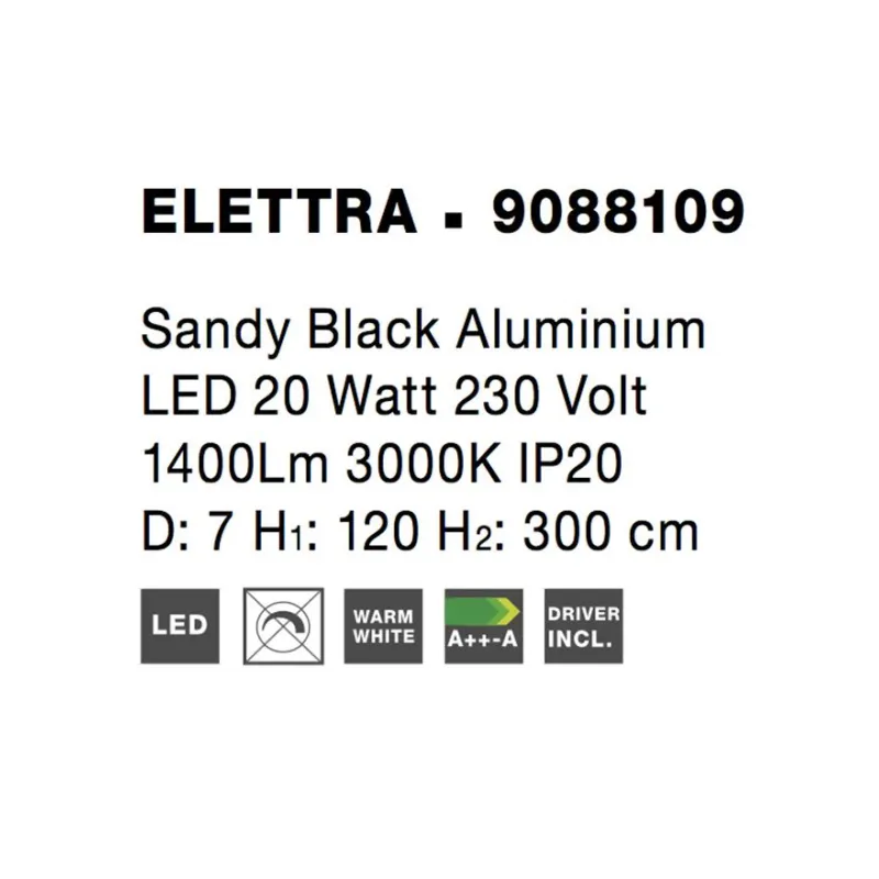 Pendul ELETTRA Nova Luce Modern, Led, 9088109, Grecia