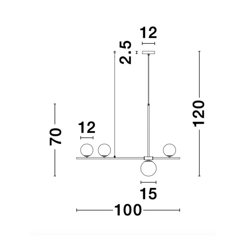 Suspensie IMPERO Nova Luce Modern, G9, 9100441, Grecia