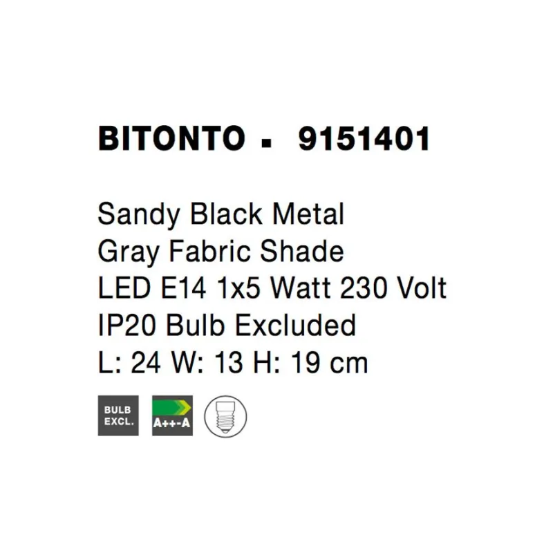 Aplica BITONTO Nova Luce Modern, E14, 9151401, Grecia