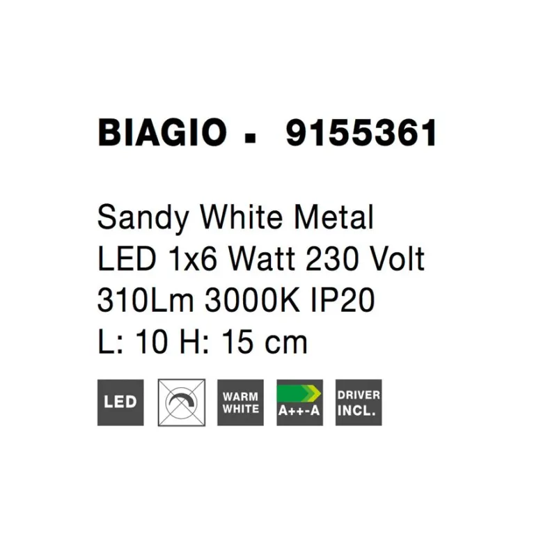 Aplica Tehnica BIAGIO Nova Luce Modern, Led, 9155361, Grecia