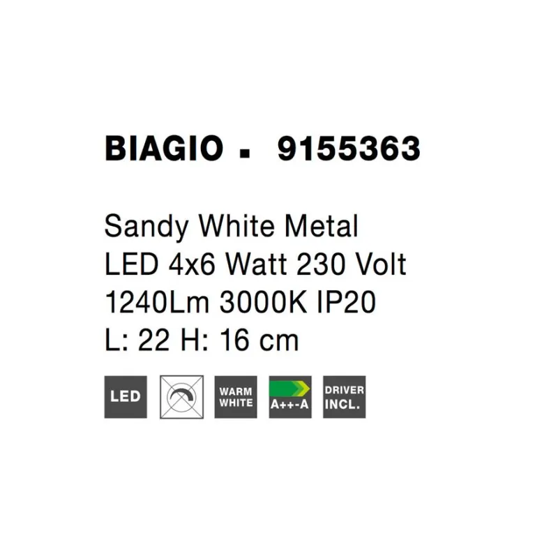 Aplica Tehnica BIAGIO Nova Luce Modern, Led, 9155363, Grecia