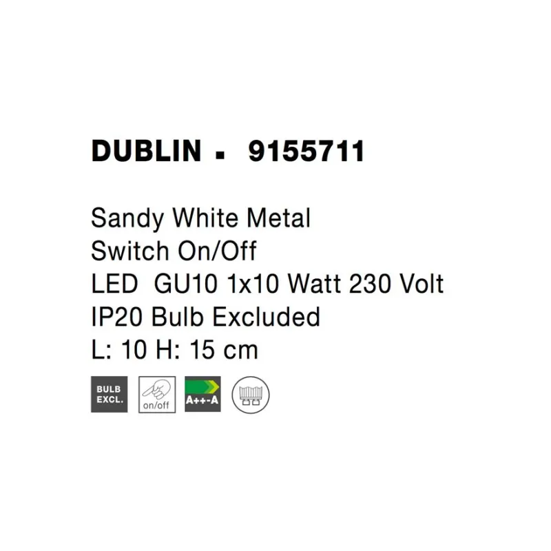 Aplica Tehnica DUBLIN Nova Luce Modern, GU10, 9155711, Grecia