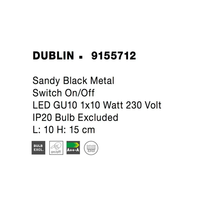 Aplica Tehnica DUBLIN Nova Luce Modern, GU10, 9155712, Grecia