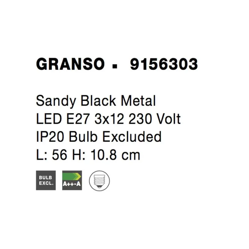 Lustra Plafon GRANSO Nova Luce Modern, E27, 9156303, Grecia
