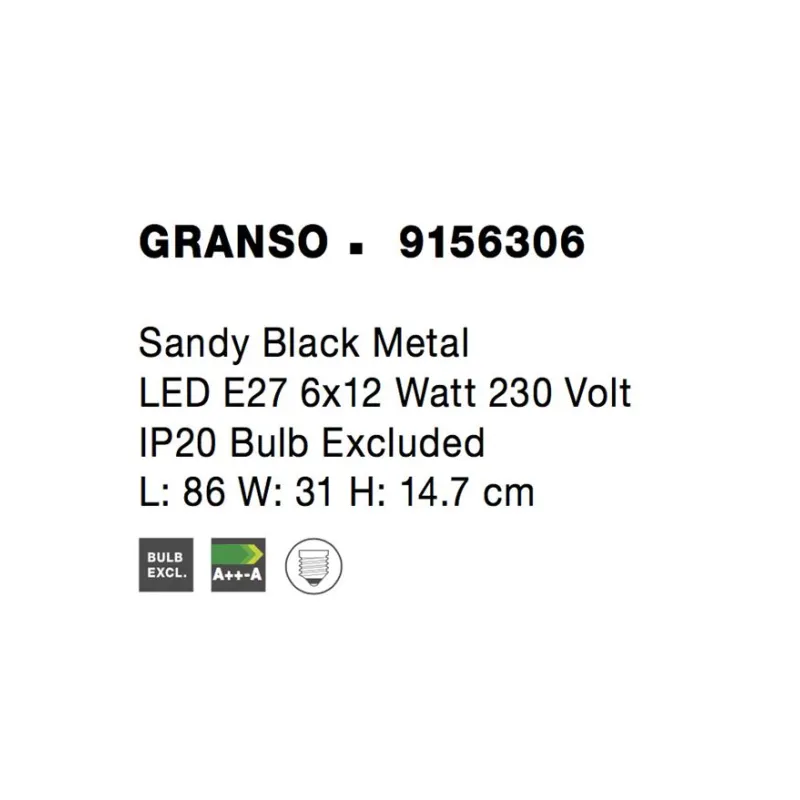 Lustra Plafon GRANSO Nova Luce Modern, E27, 9156306, Grecia