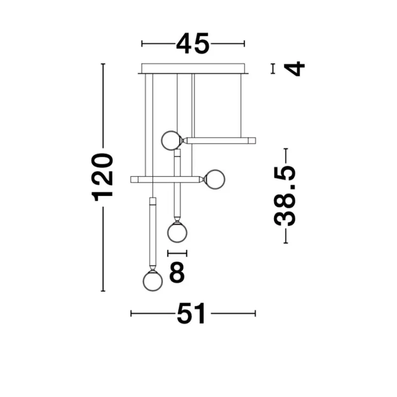 Suspensie CAYO Nova Luce Modern, Led, 9157904, Grecia