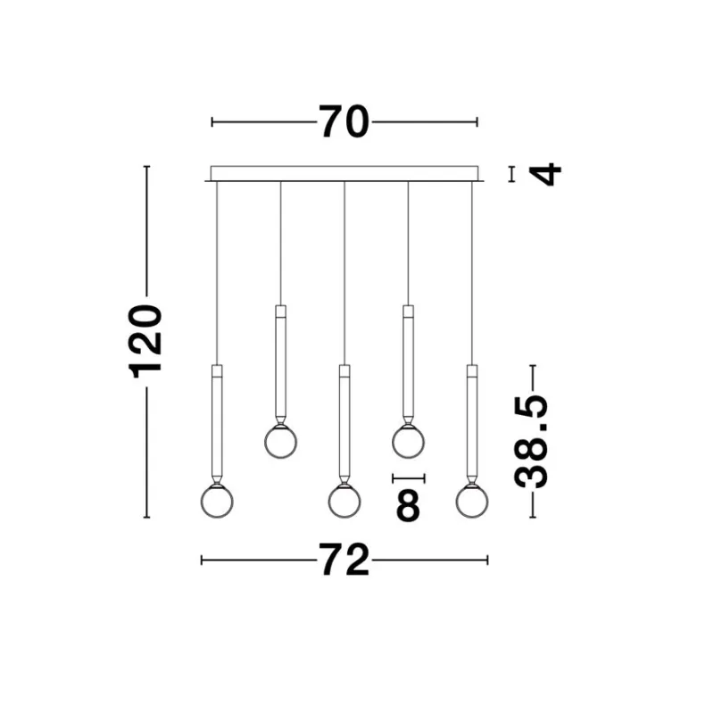 Suspensie CAYO Nova Luce Modern, Led, 9157910, Grecia