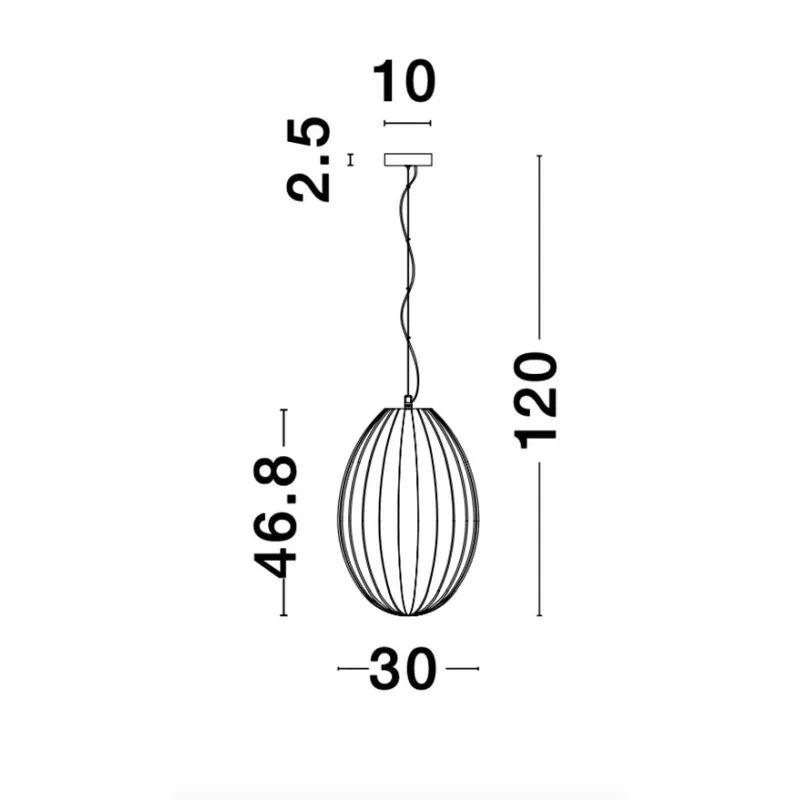 Pendul HECTOR Nova Luce Modern, E27, 9190031, Grecia