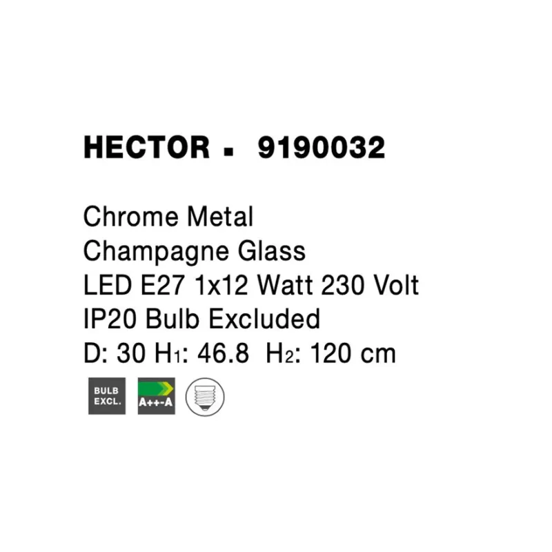 Pendul HECTOR Nova Luce Modern, E27, 9190032, Grecia