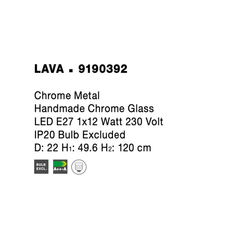 Pendul LAVA Nova Luce Modern, E27, 9190392, Grecia