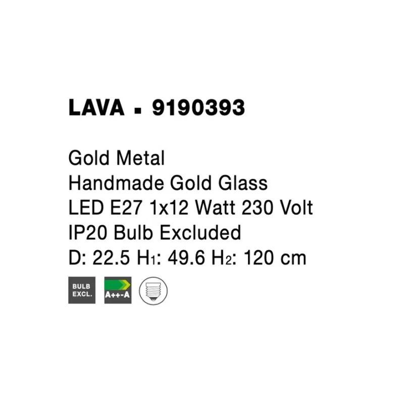 Pendul LAVA Nova Luce Modern, E27, 9190393, Grecia