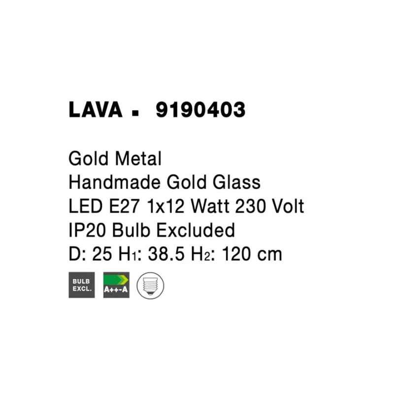 Pendul LAVA Nova Luce Modern, E27, 9190403, Grecia