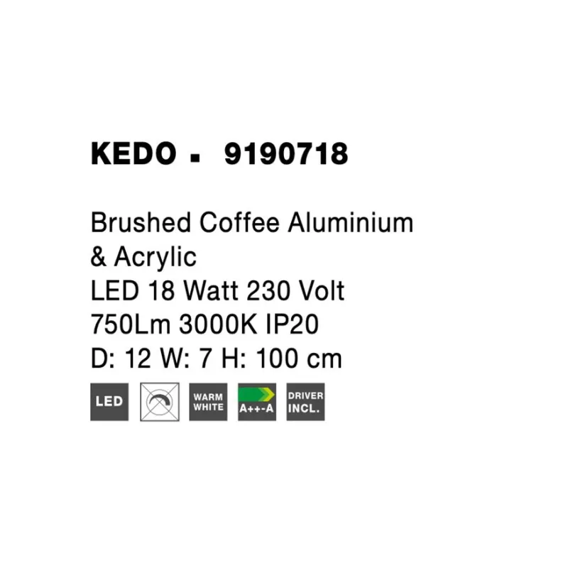 Aplica KEDO Nova Luce Modern, Led, 9190718, Grecia