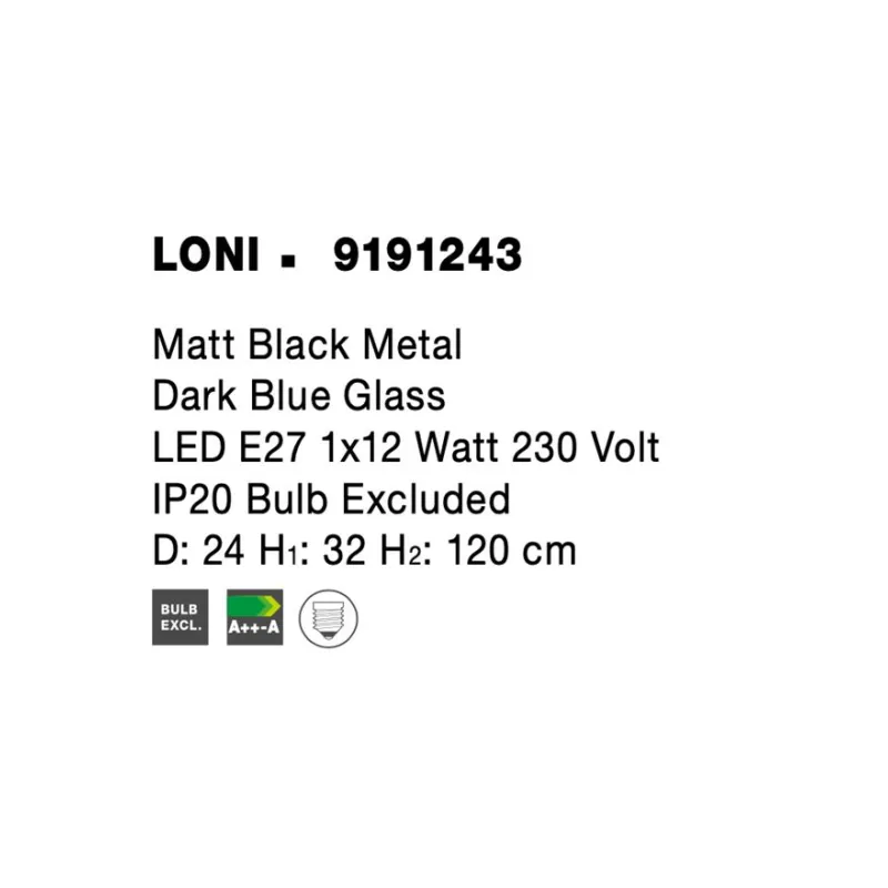 Pendul LONI Nova Luce Modern, E27, 9191243, Grecia