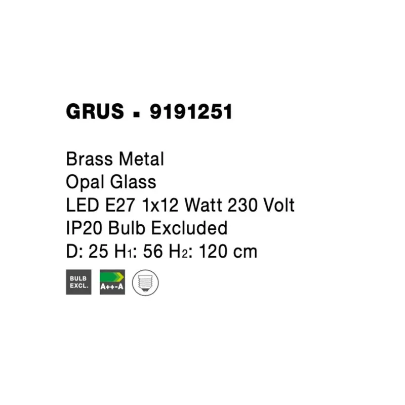 Pendul GRUS Nova Luce Modern, E27, 9191251, Grecia